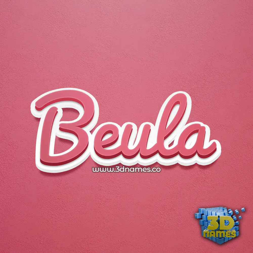 beula in Red Scribble style - 3D name wallpaper