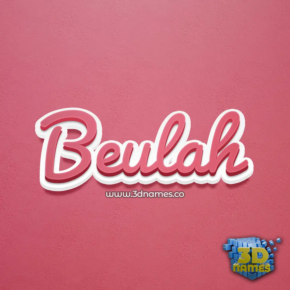beulah in Red Scribble style - 3D name wallpaper