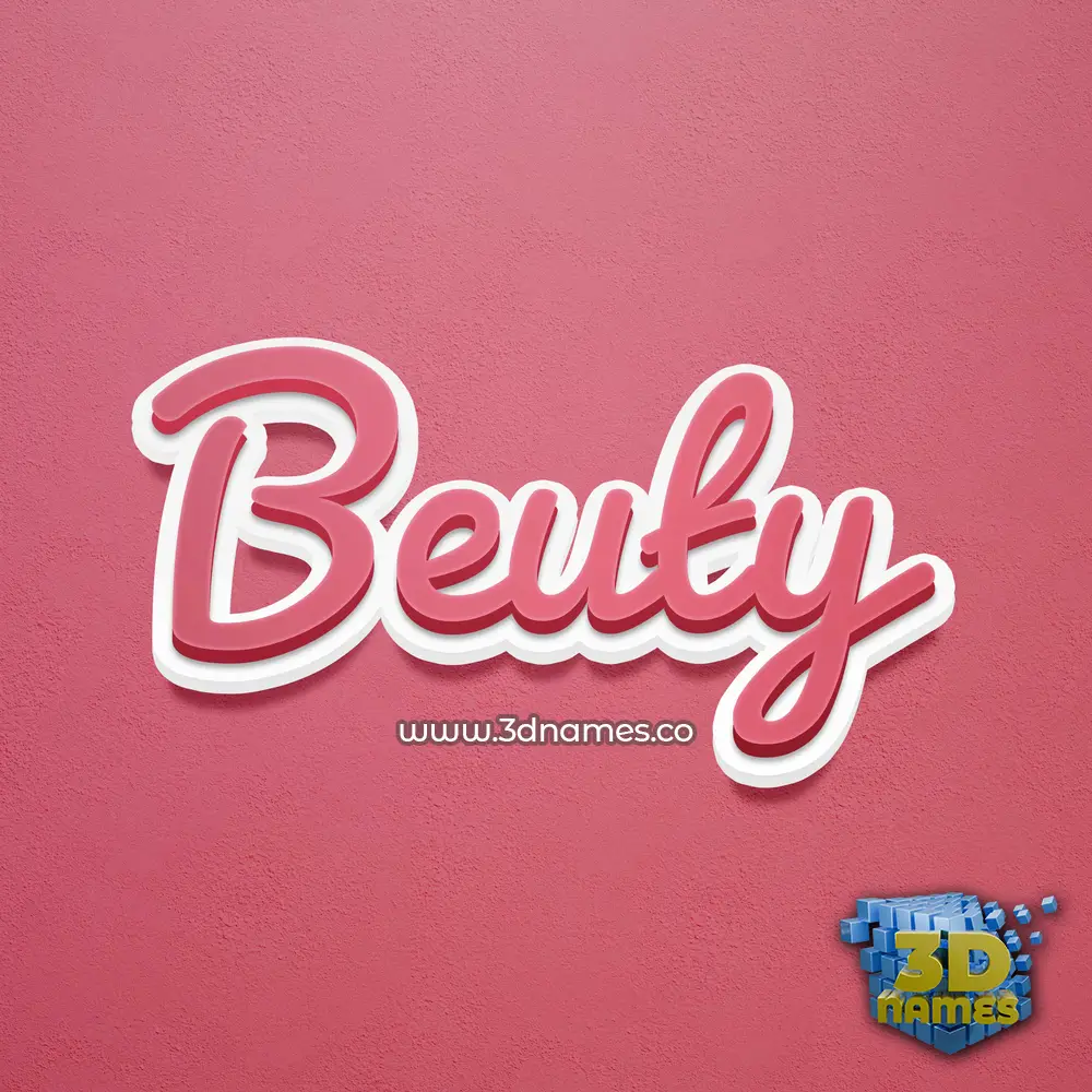 beuty in Red Scribble style - 3D name wallpaper
