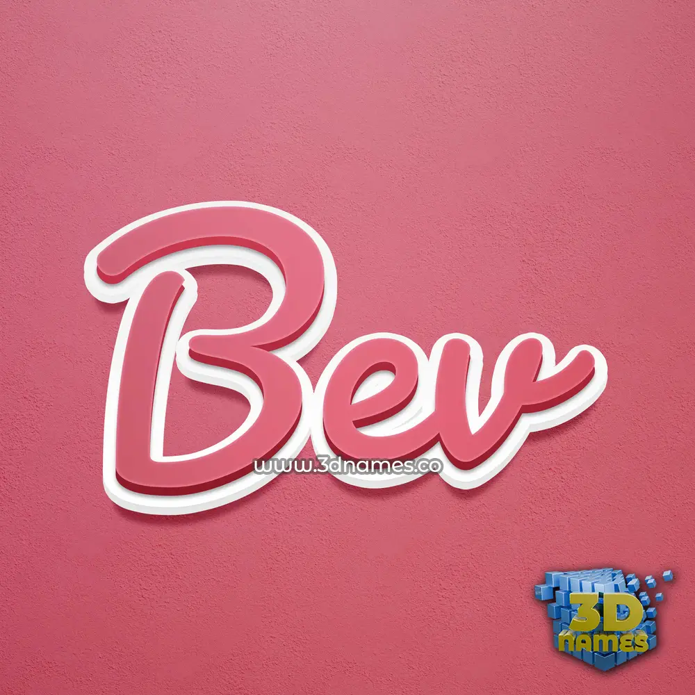 bev in Red Scribble style - 3D name wallpaper