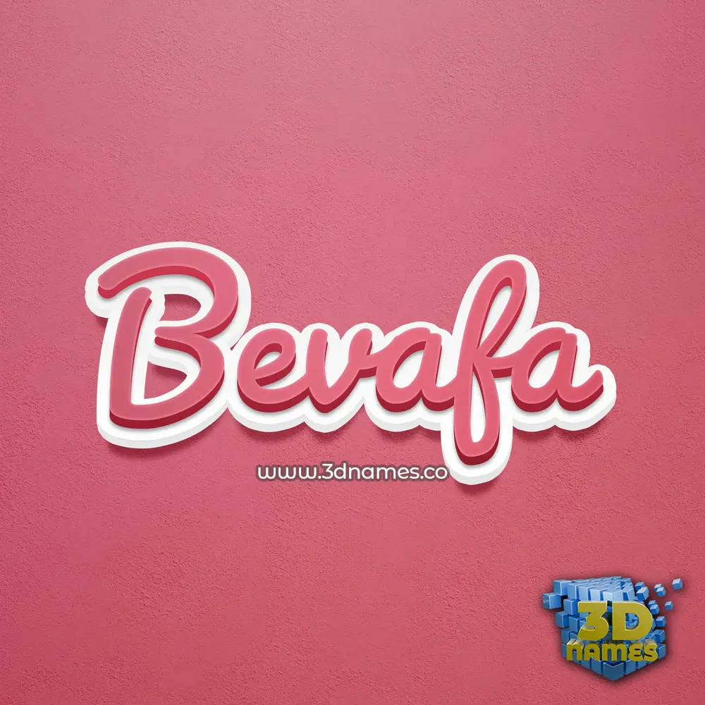 bevafa in Red Scribble style - 3D name wallpaper