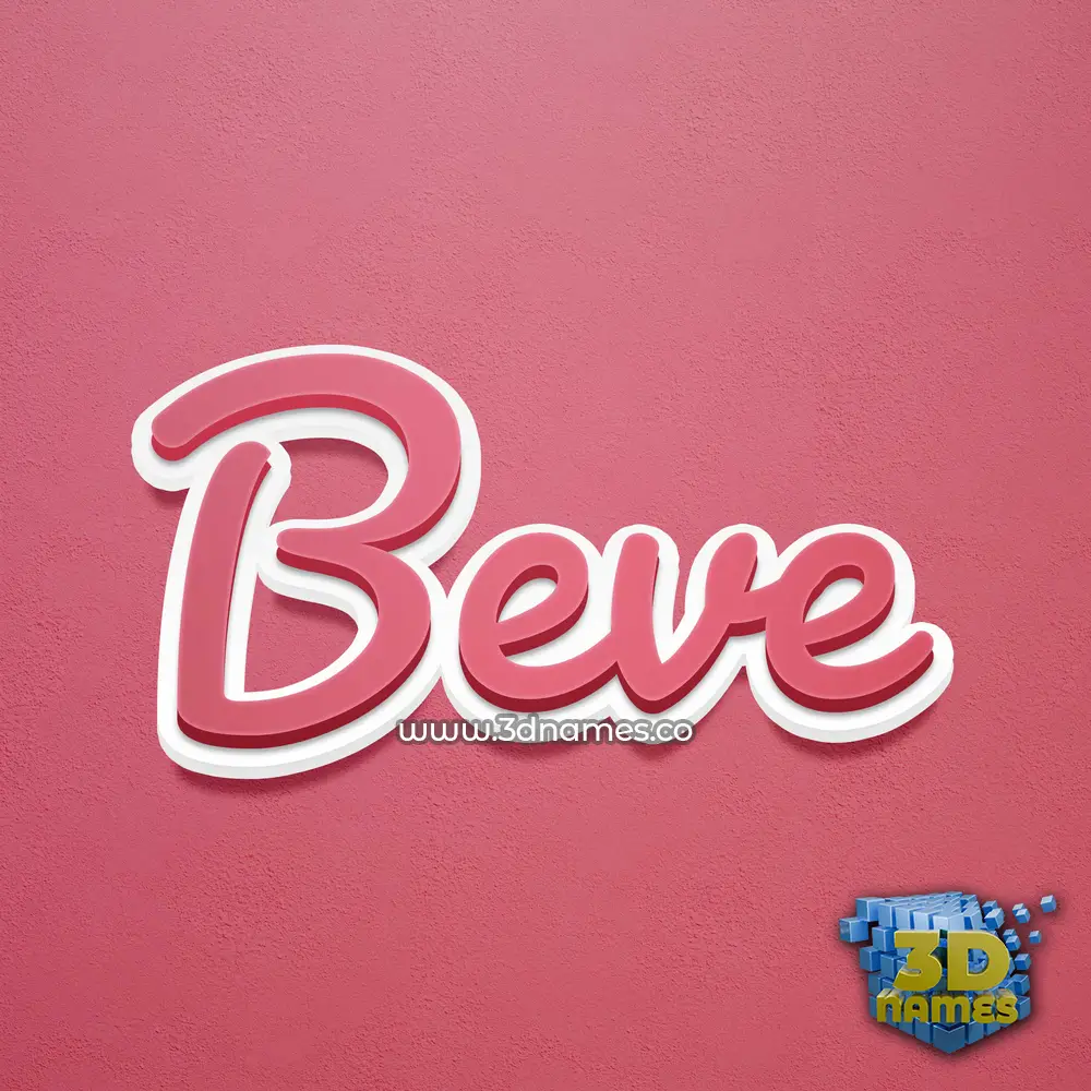 beve in Red Scribble style - 3D name wallpaper