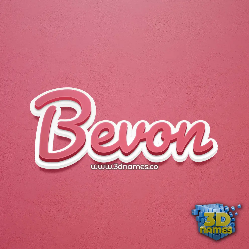 bevon in Red Scribble style - 3D name wallpaper
