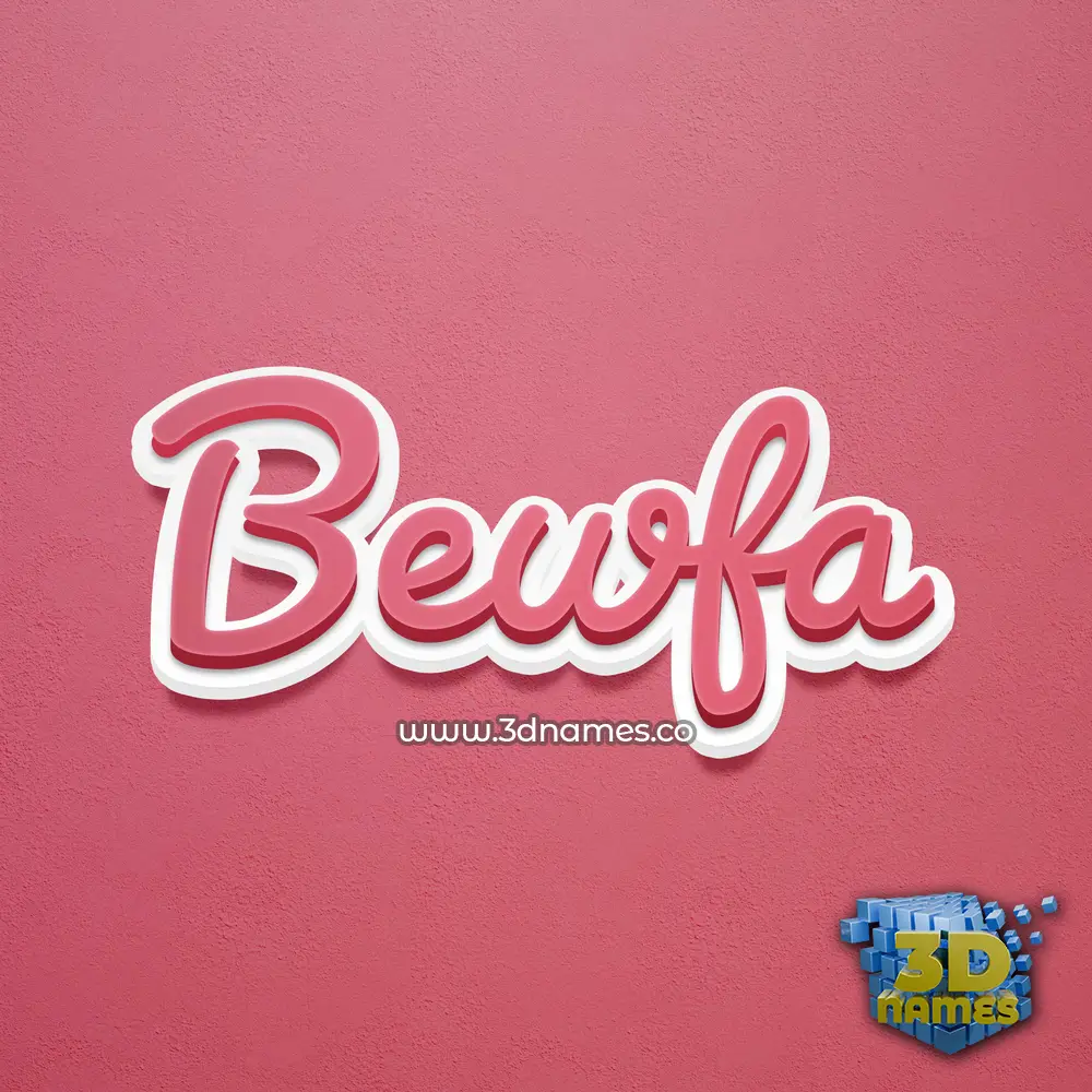 bewfa in Red Scribble style - 3D name wallpaper