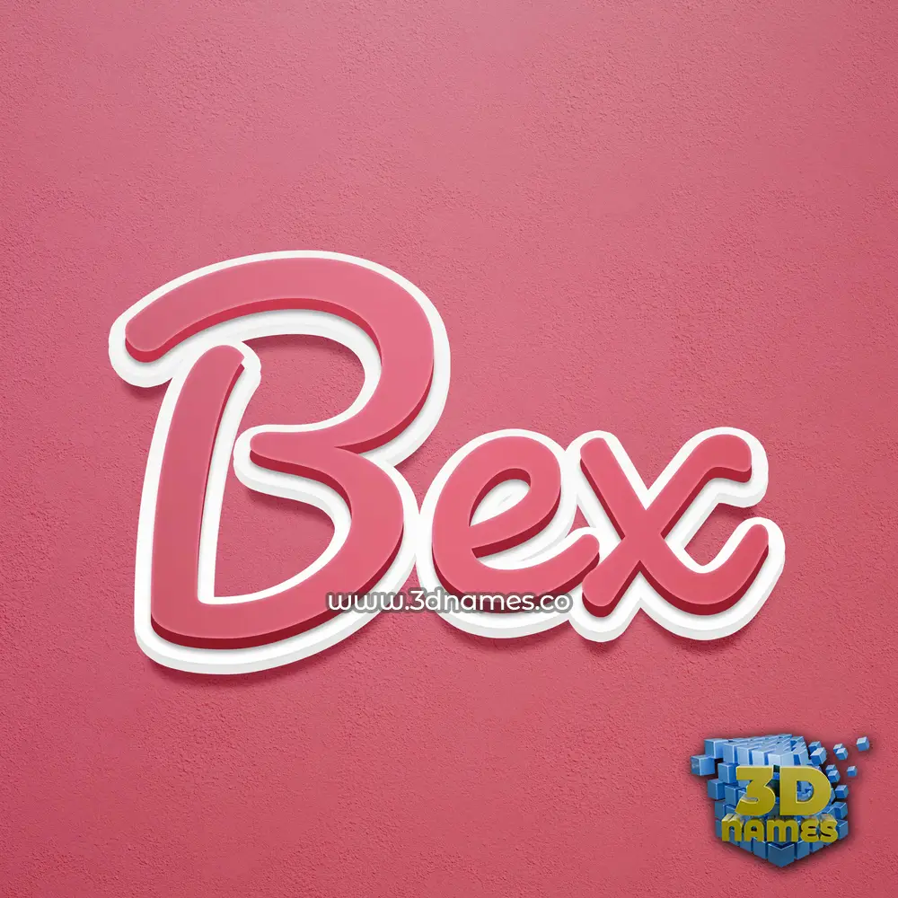 bex in Red Scribble style - 3D name wallpaper