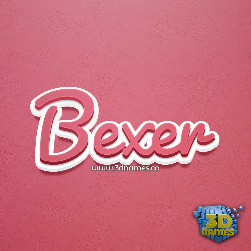 bexer in Red Scribble style - 3D name wallpaper