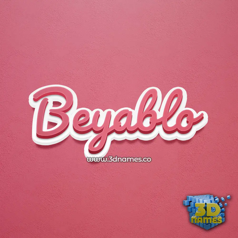 beyablo in Red Scribble style - 3D name wallpaper