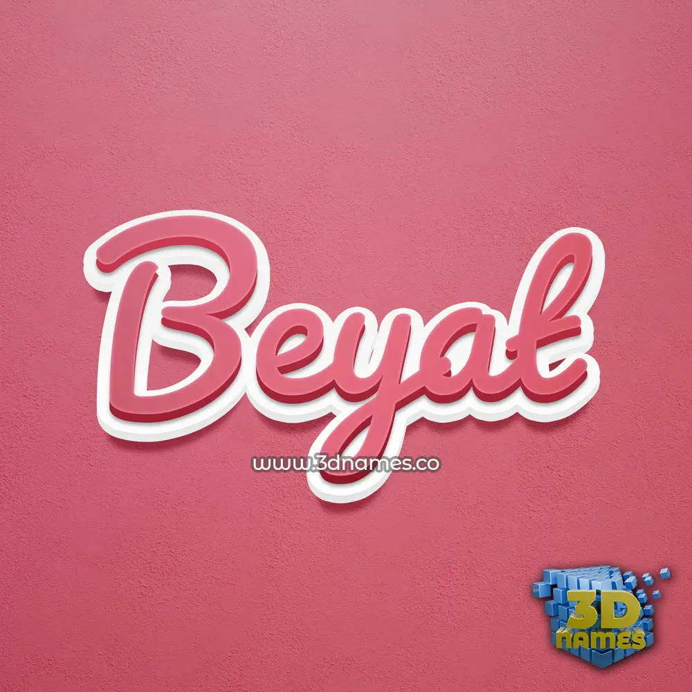 beyat in Red Scribble style - 3D name wallpaper