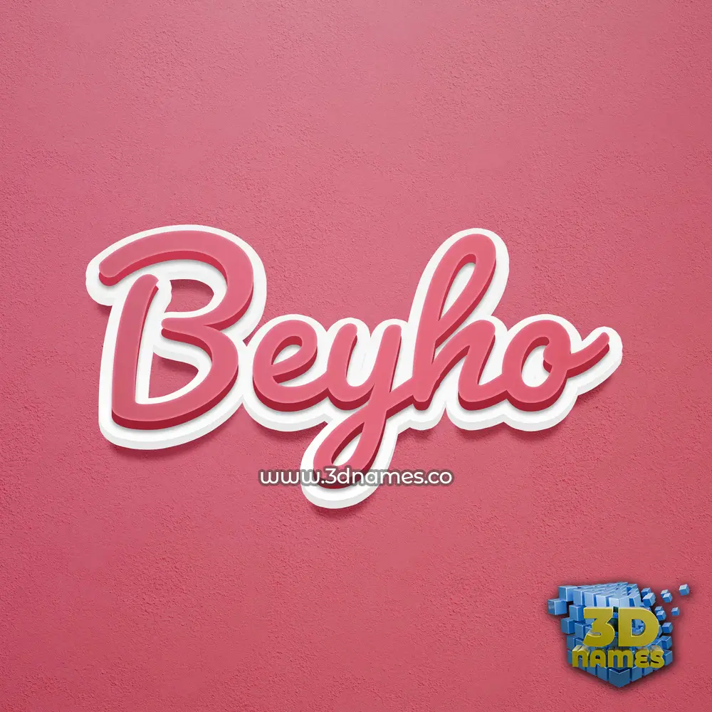 beyho in Red Scribble style - 3D name wallpaper