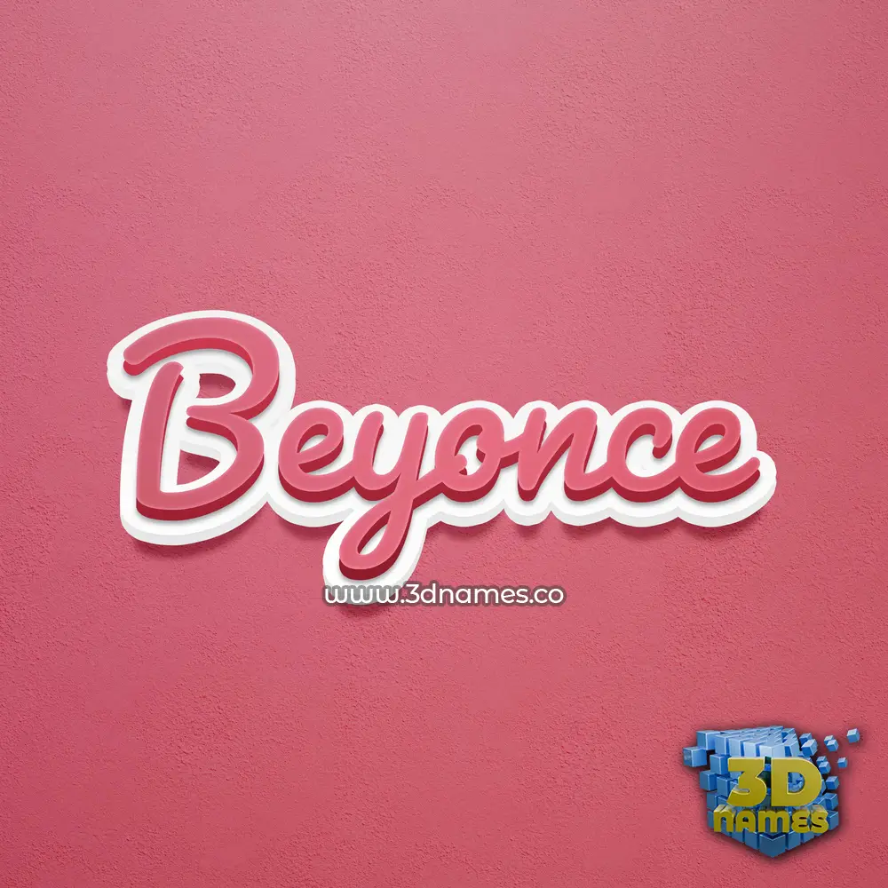 beyonce in Red Scribble style - 3D name wallpaper