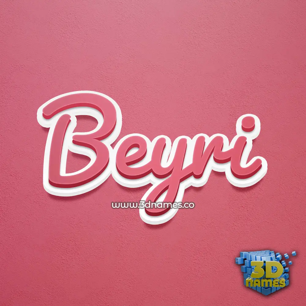 beyri in Red Scribble style - 3D name wallpaper