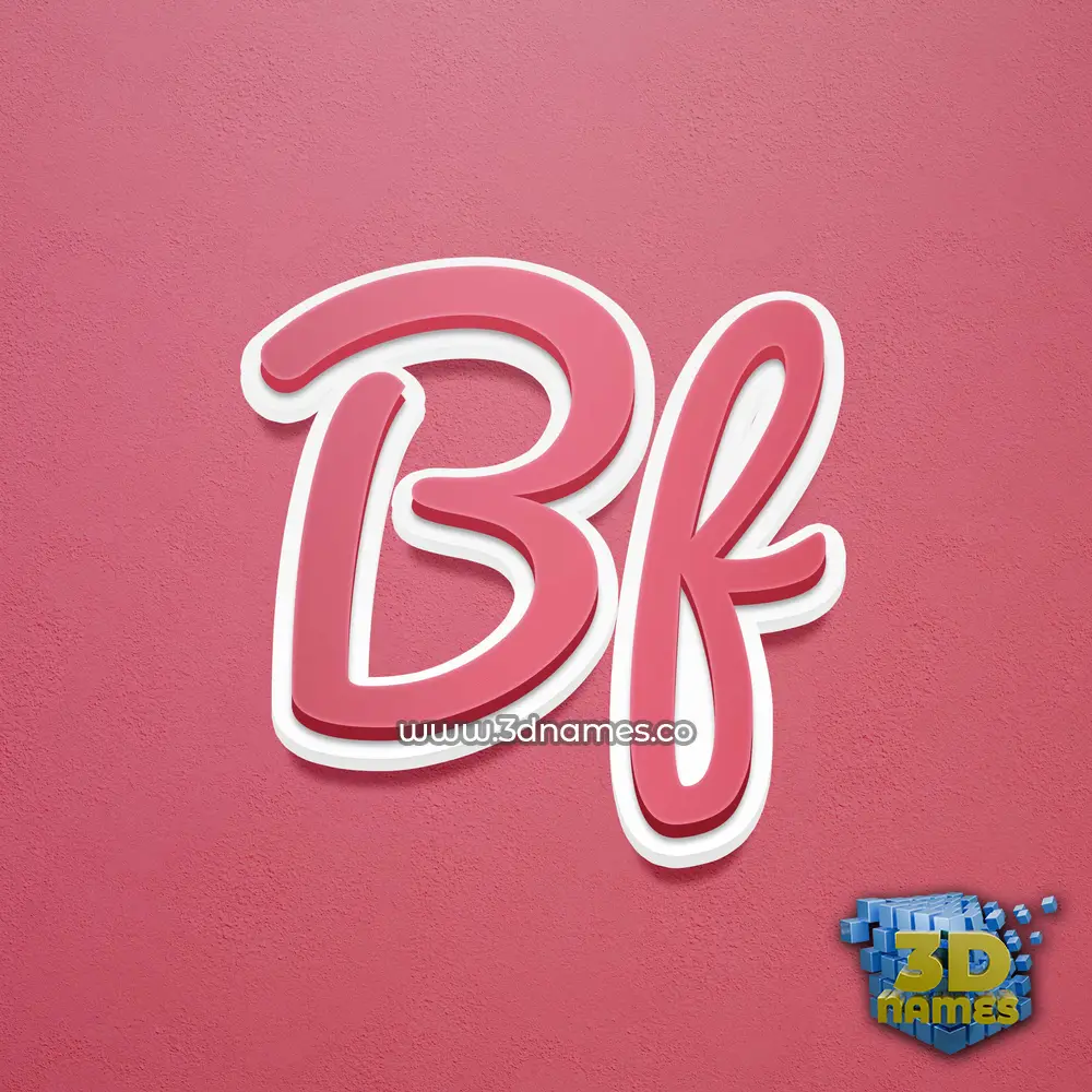 bf in Red Scribble style - 3D name wallpaper