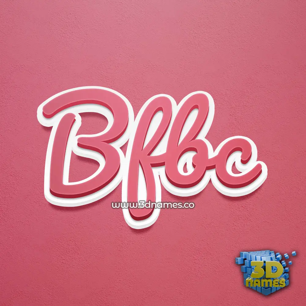 bfbc in Red Scribble style - 3D name wallpaper