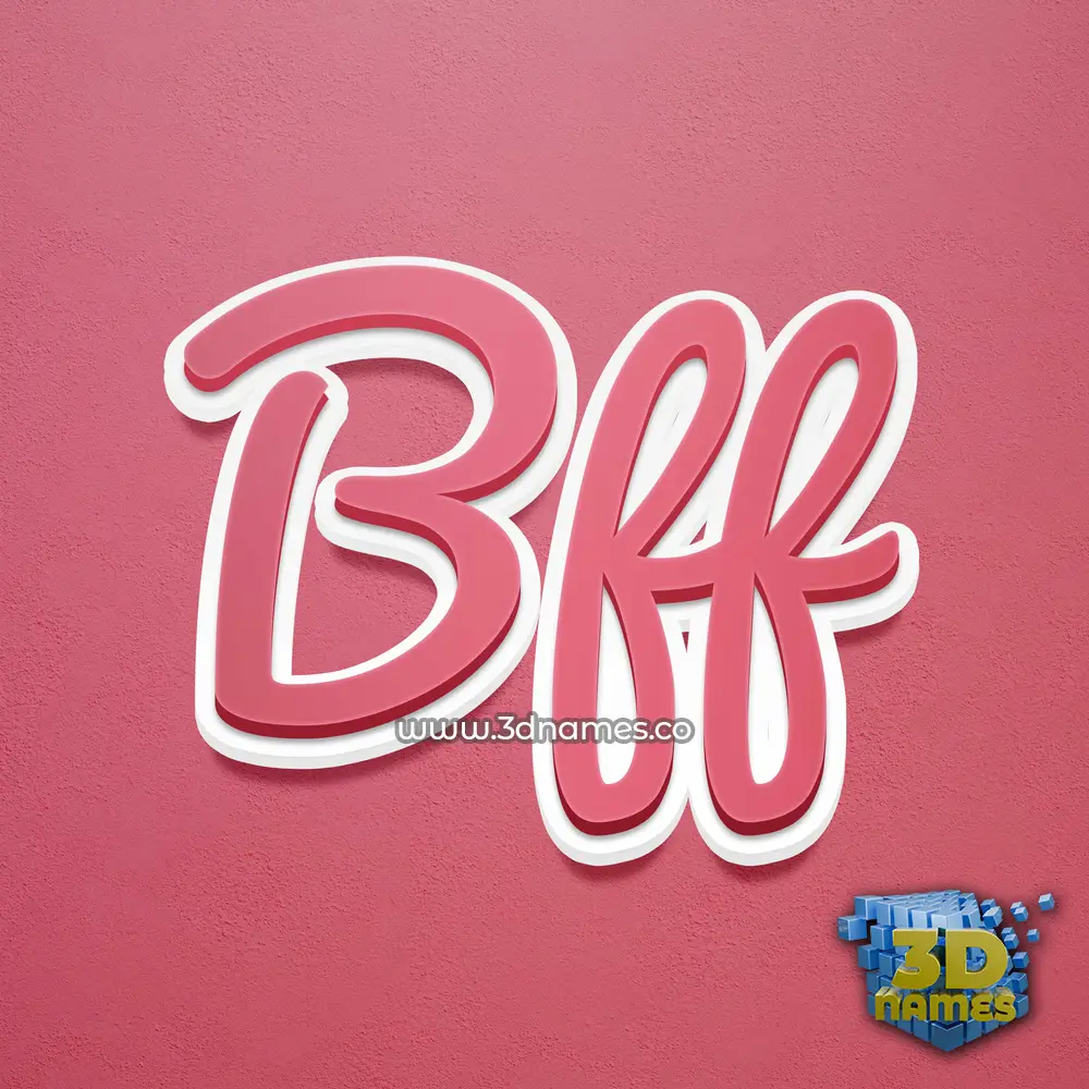 bff in Red Scribble style - 3D name wallpaper