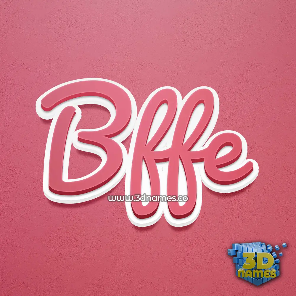 bffe in Red Scribble style - 3D name wallpaper