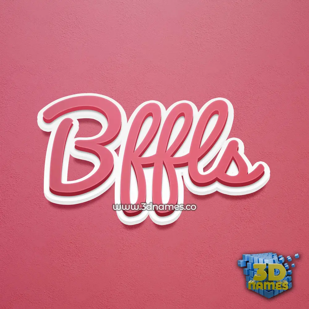bffls in Red Scribble style - 3D name wallpaper
