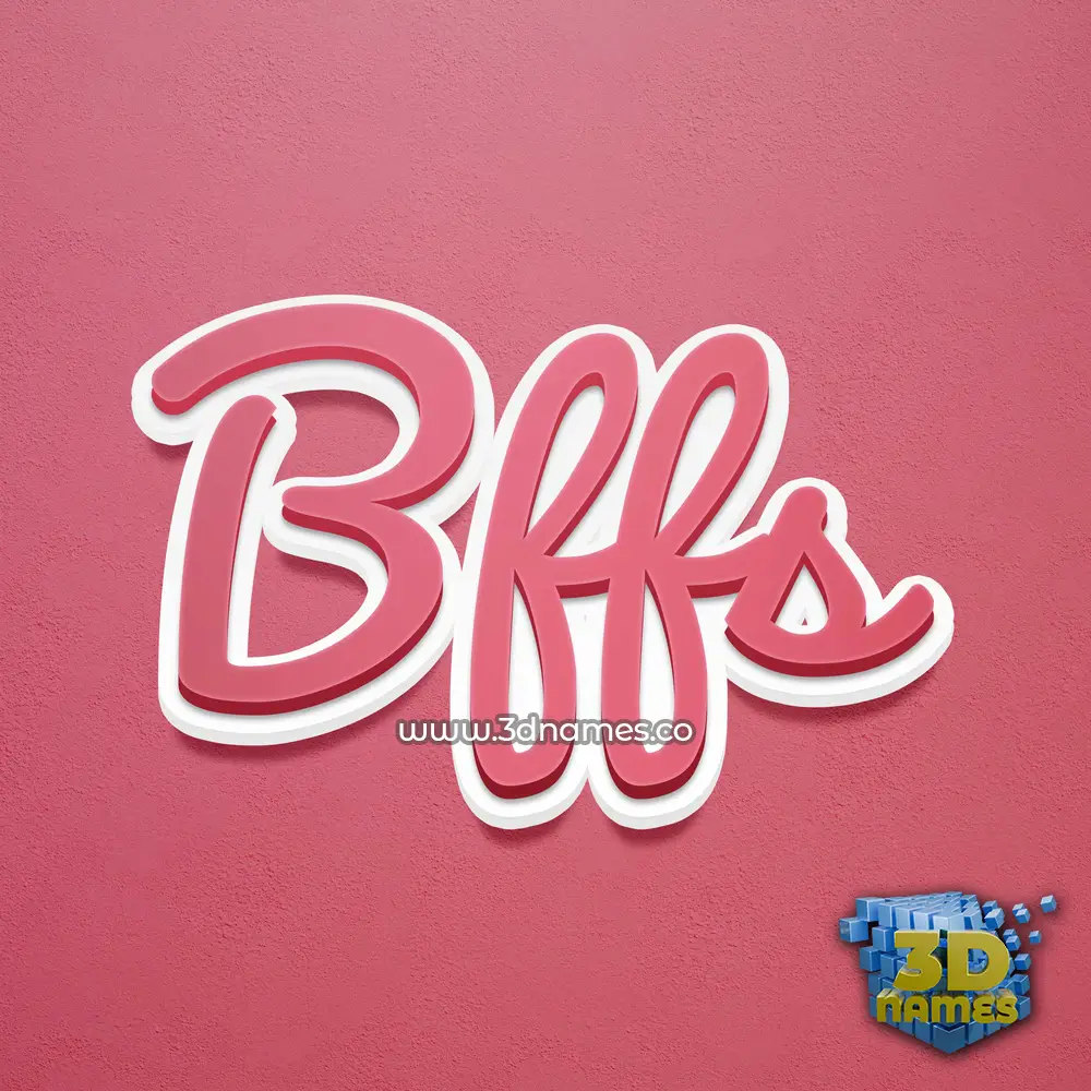 bffs in Red Scribble style - 3D name wallpaper