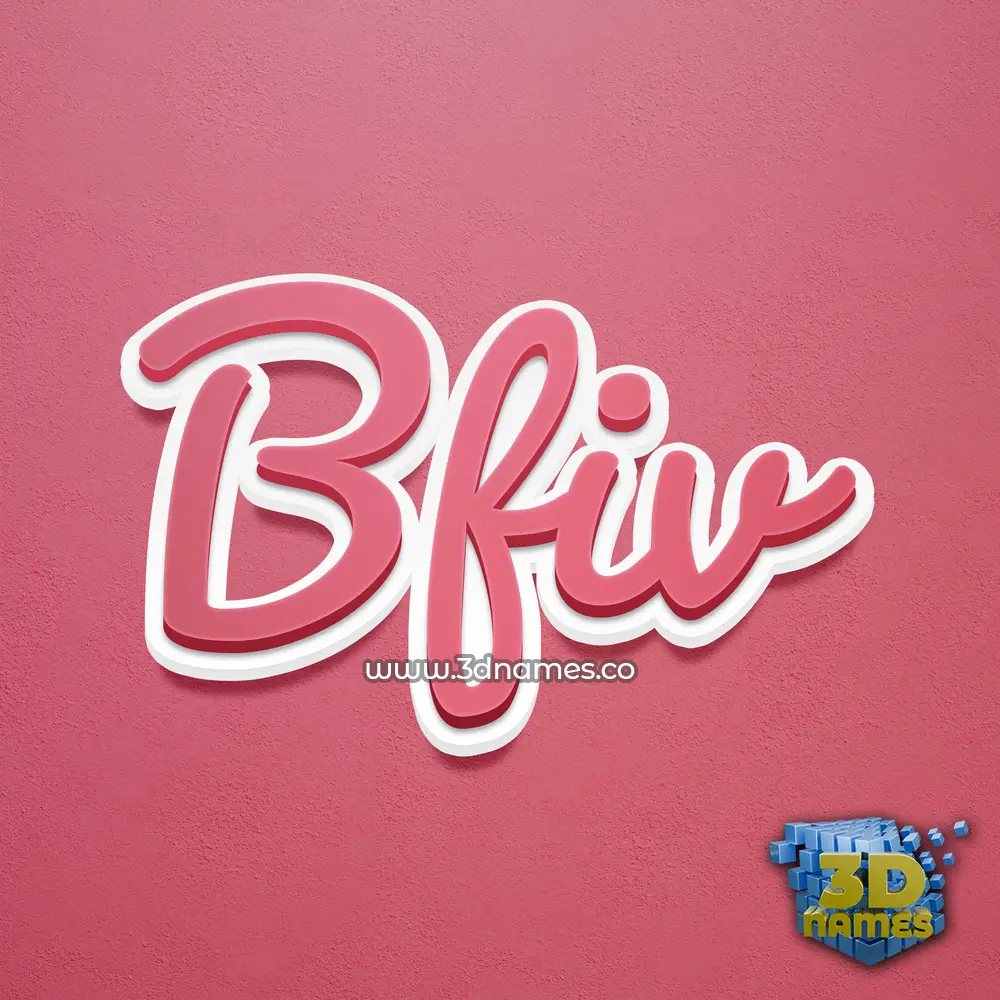 bfiv in Red Scribble style - 3D name wallpaper