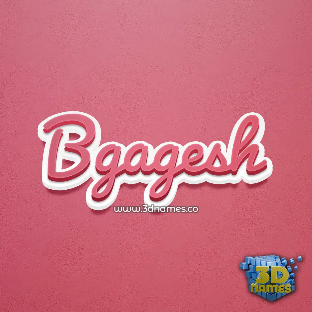 bgagesh in Red Scribble style - 3D name wallpaper
