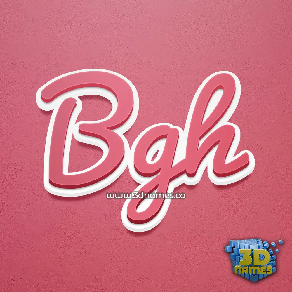 bgh in Red Scribble style - 3D name wallpaper