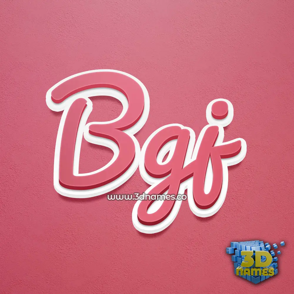 bgj in Red Scribble style - 3D name wallpaper