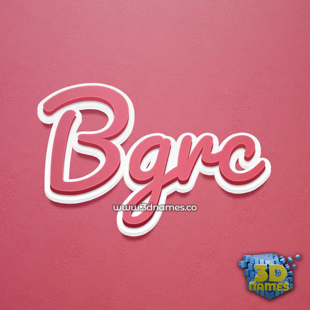 bgrc in Red Scribble style - 3D name wallpaper