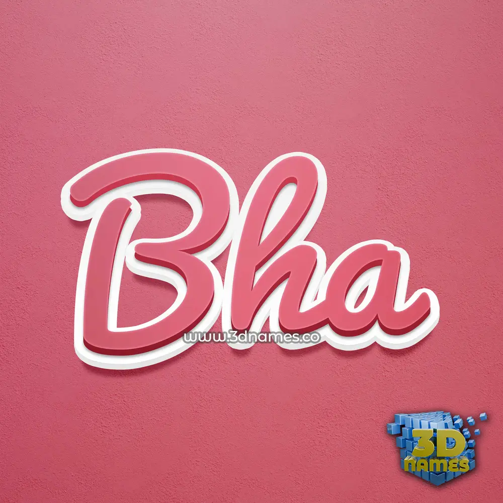 bha in Red Scribble style - 3D name wallpaper