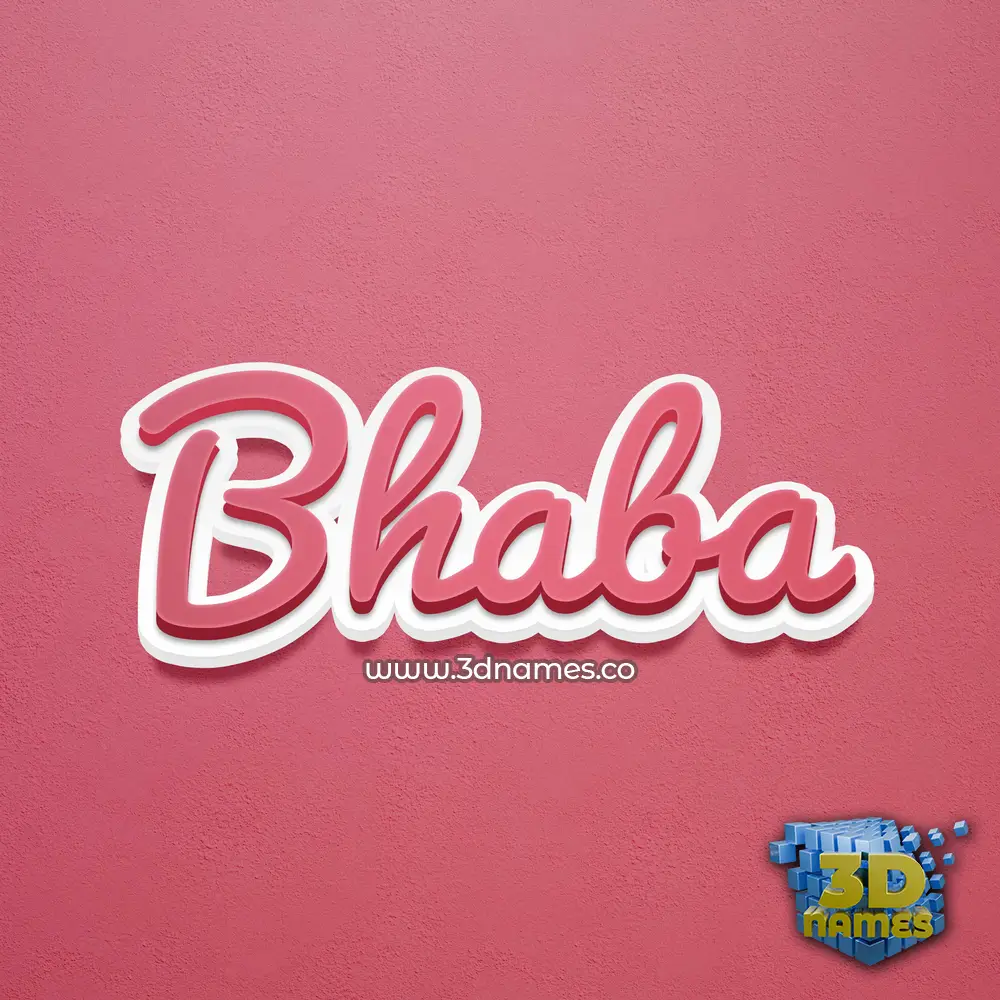 bhaba in Red Scribble style - 3D name wallpaper