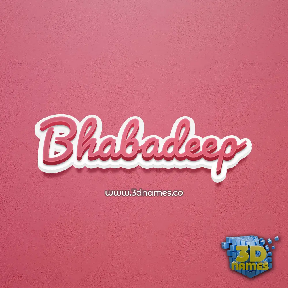 bhabadeep in Red Scribble style - 3D name wallpaper