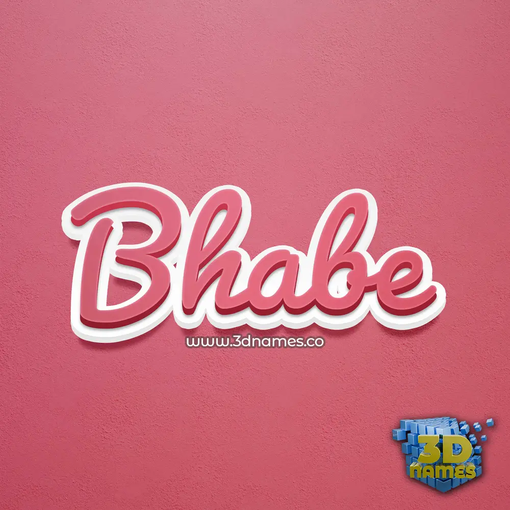 bhabe in Red Scribble style - 3D name wallpaper