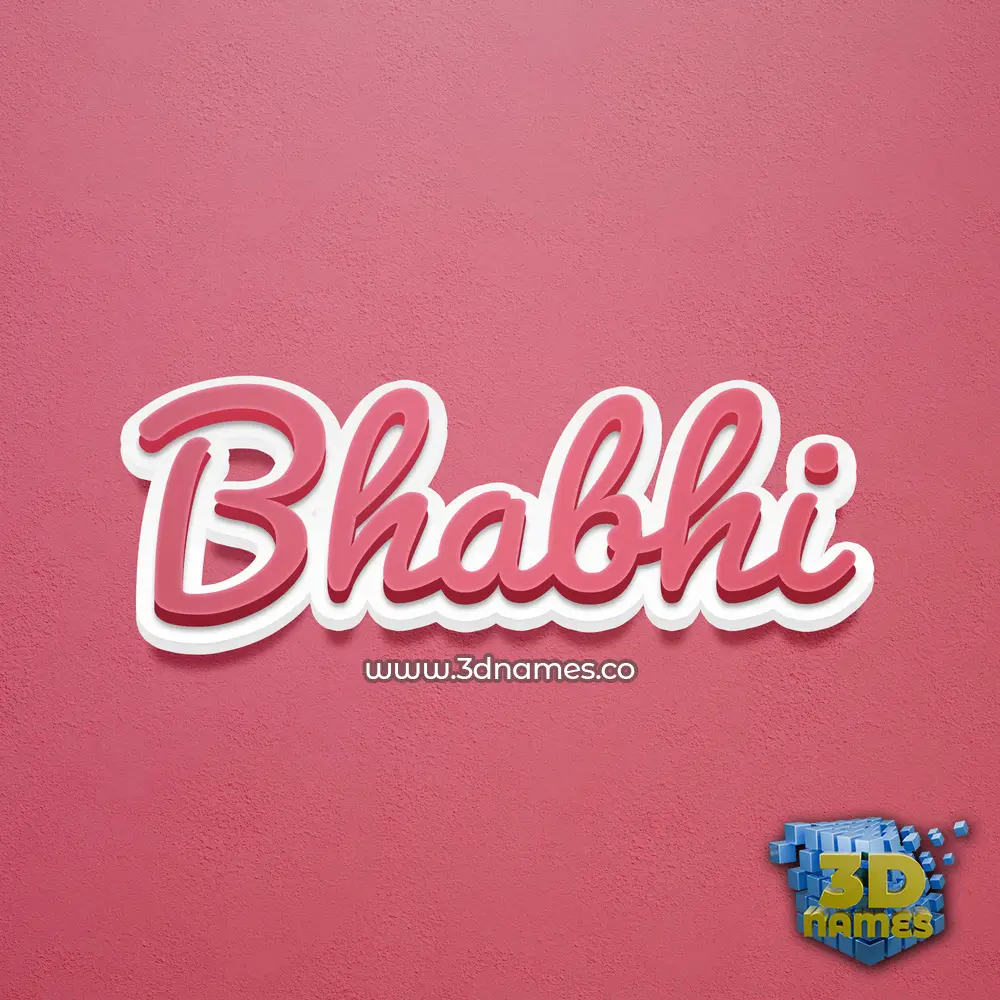 bhabhi in Red Scribble style - 3D name wallpaper