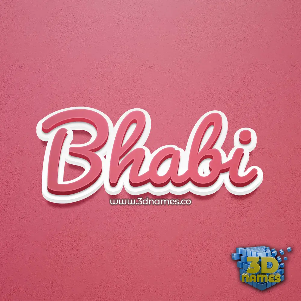 bhabi in Red Scribble style - 3D name wallpaper