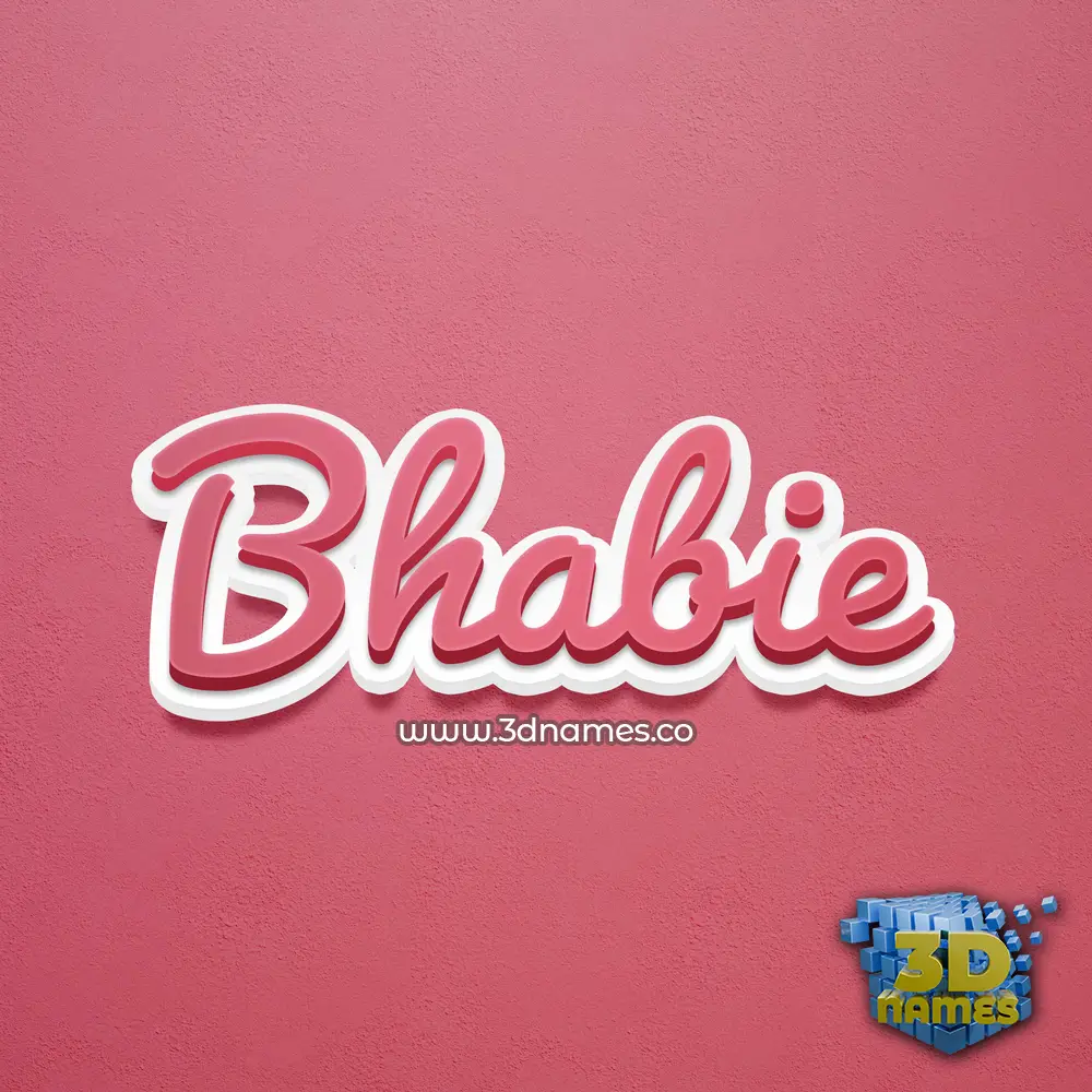 bhabie in Red Scribble style - 3D name wallpaper
