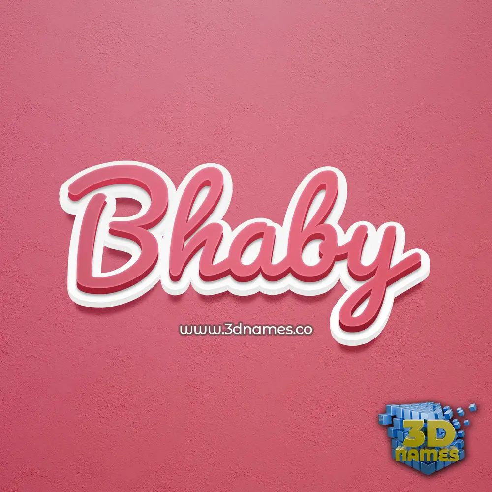 bhaby in Red Scribble style - 3D name wallpaper