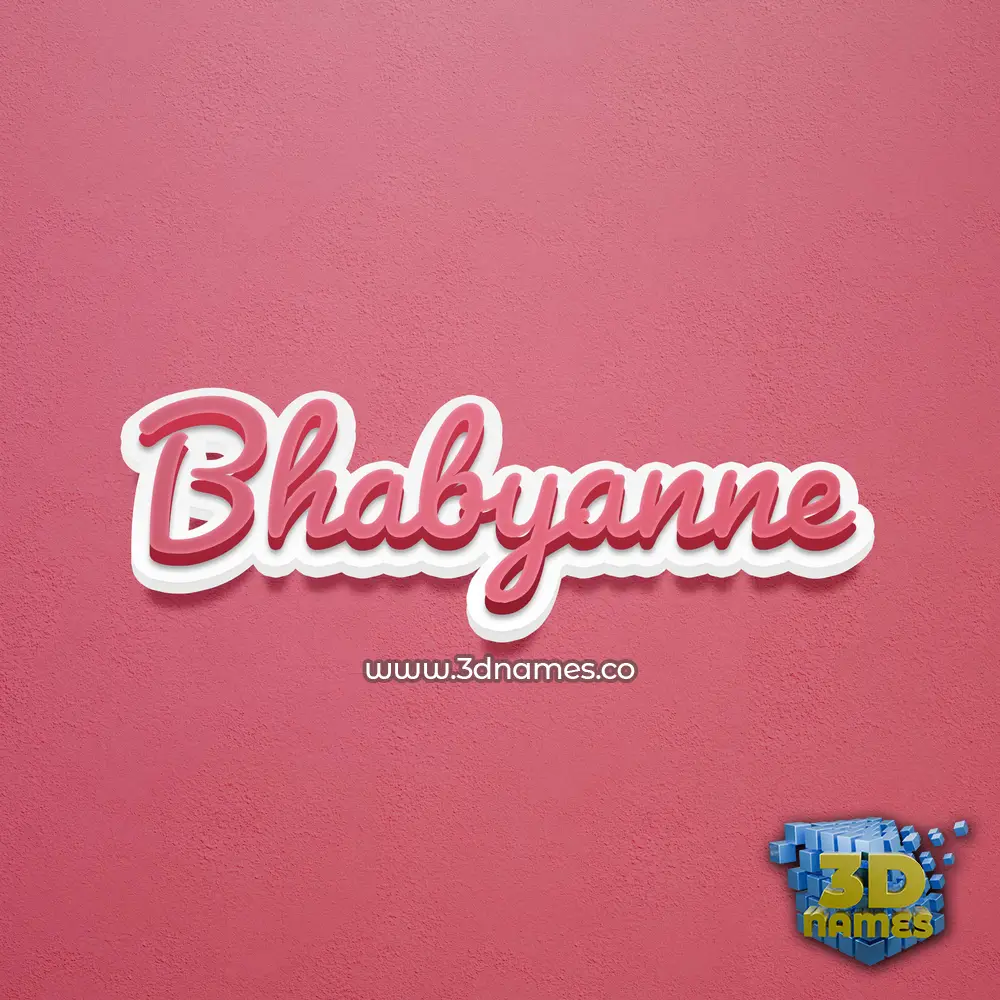 bhabyanne in Red Scribble style - 3D name wallpaper