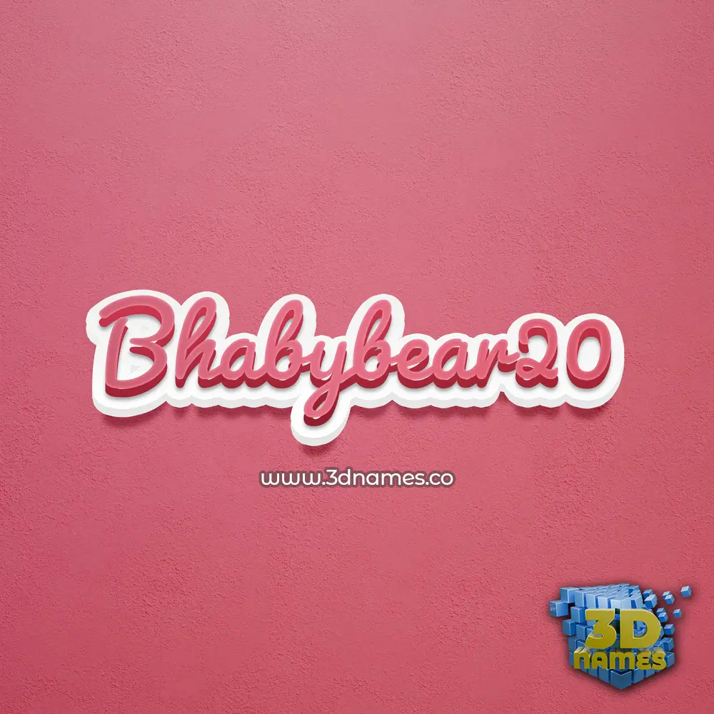bhabybear20 in Red Scribble style - 3D name wallpaper