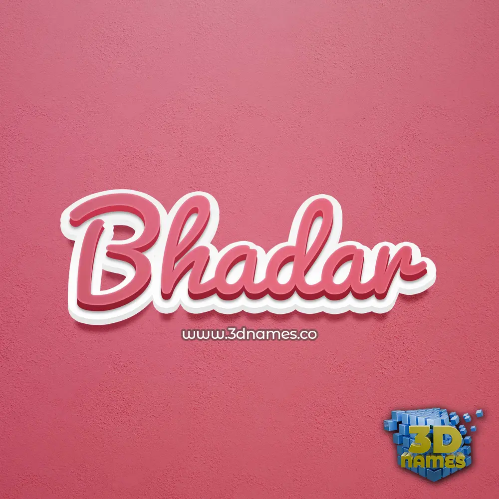 bhadar in Red Scribble style - 3D name wallpaper