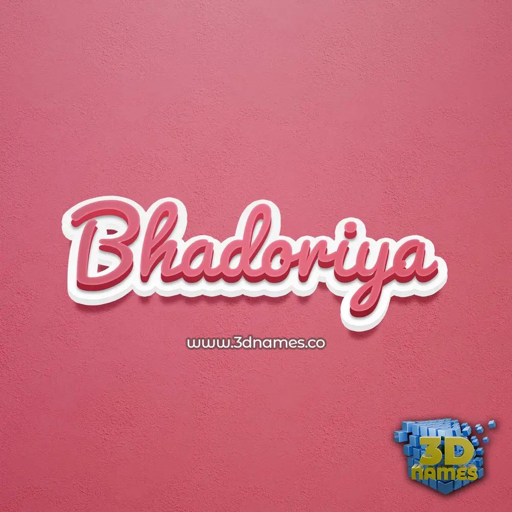 bhadoriya in Red Scribble style - 3D name wallpaper