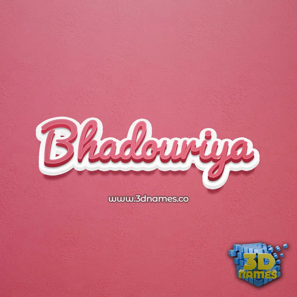 bhadouriya in Red Scribble style - 3D name wallpaper