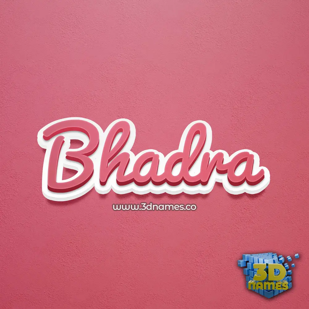 bhadra in Red Scribble style - 3D name wallpaper