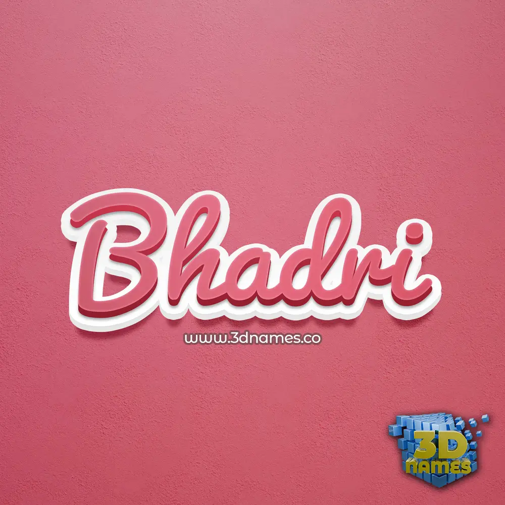 bhadri in Red Scribble style - 3D name wallpaper