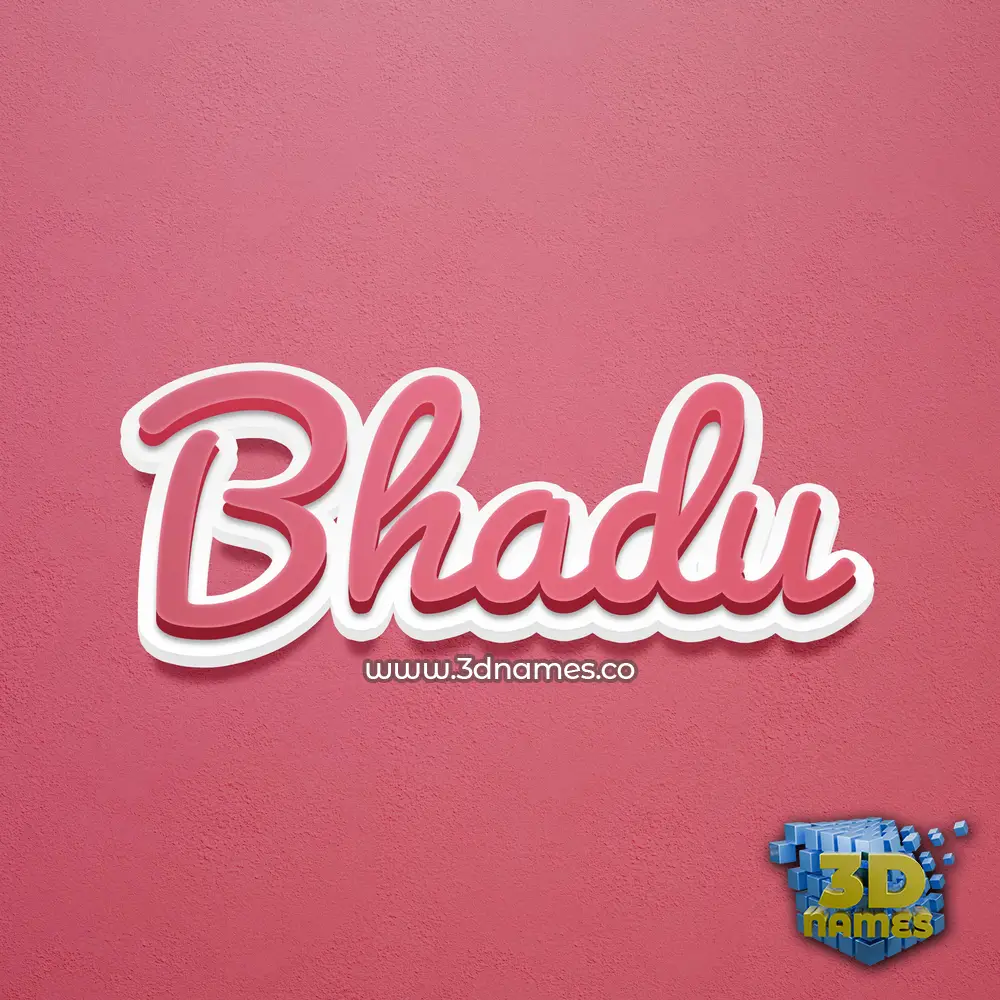 bhadu in Red Scribble style - 3D name wallpaper