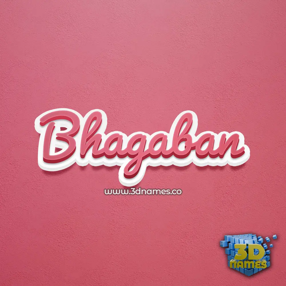 bhagaban in Red Scribble style - 3D name wallpaper