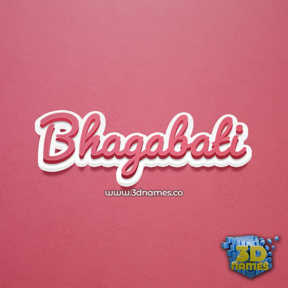bhagabati in Red Scribble style - 3D name wallpaper