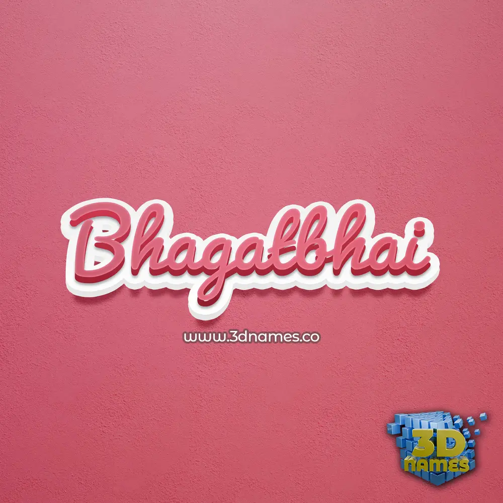 bhagatbhai in Red Scribble style - 3D name wallpaper