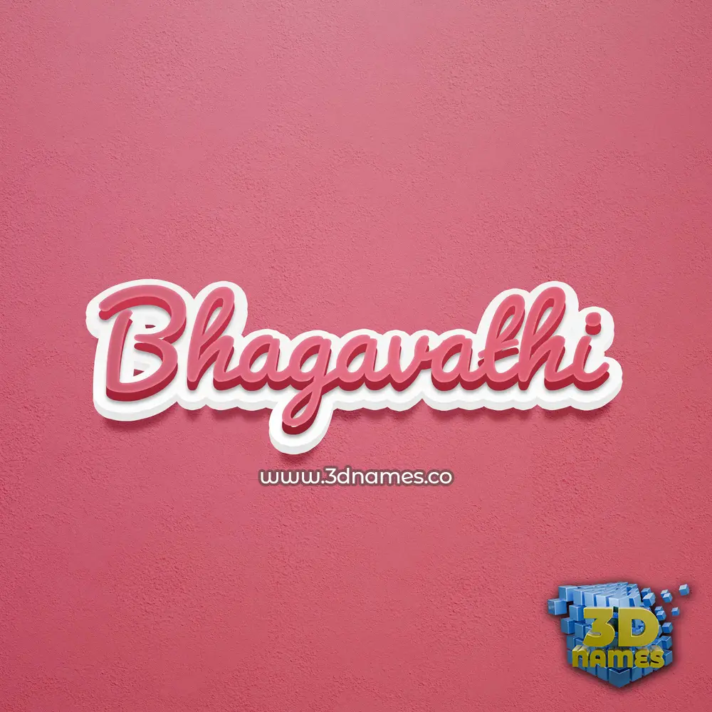 bhagavathi in Red Scribble style - 3D name wallpaper