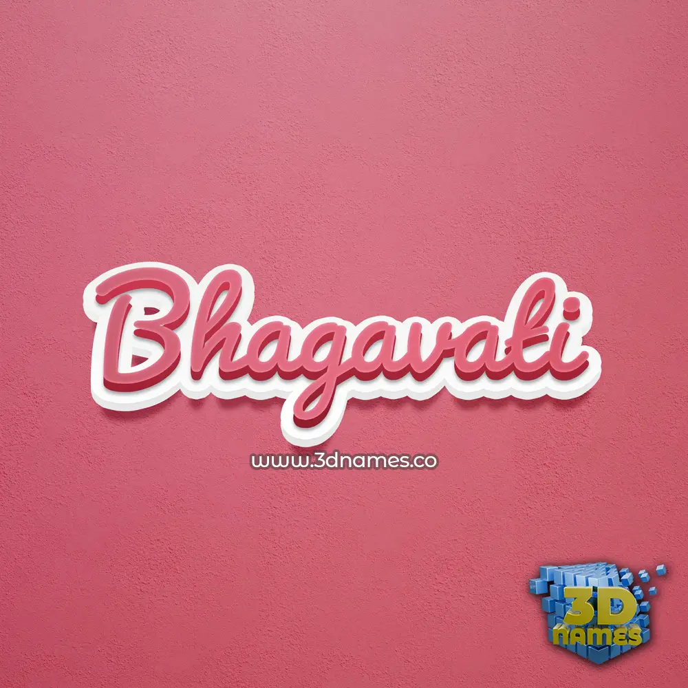 bhagavati in Red Scribble style - 3D name wallpaper