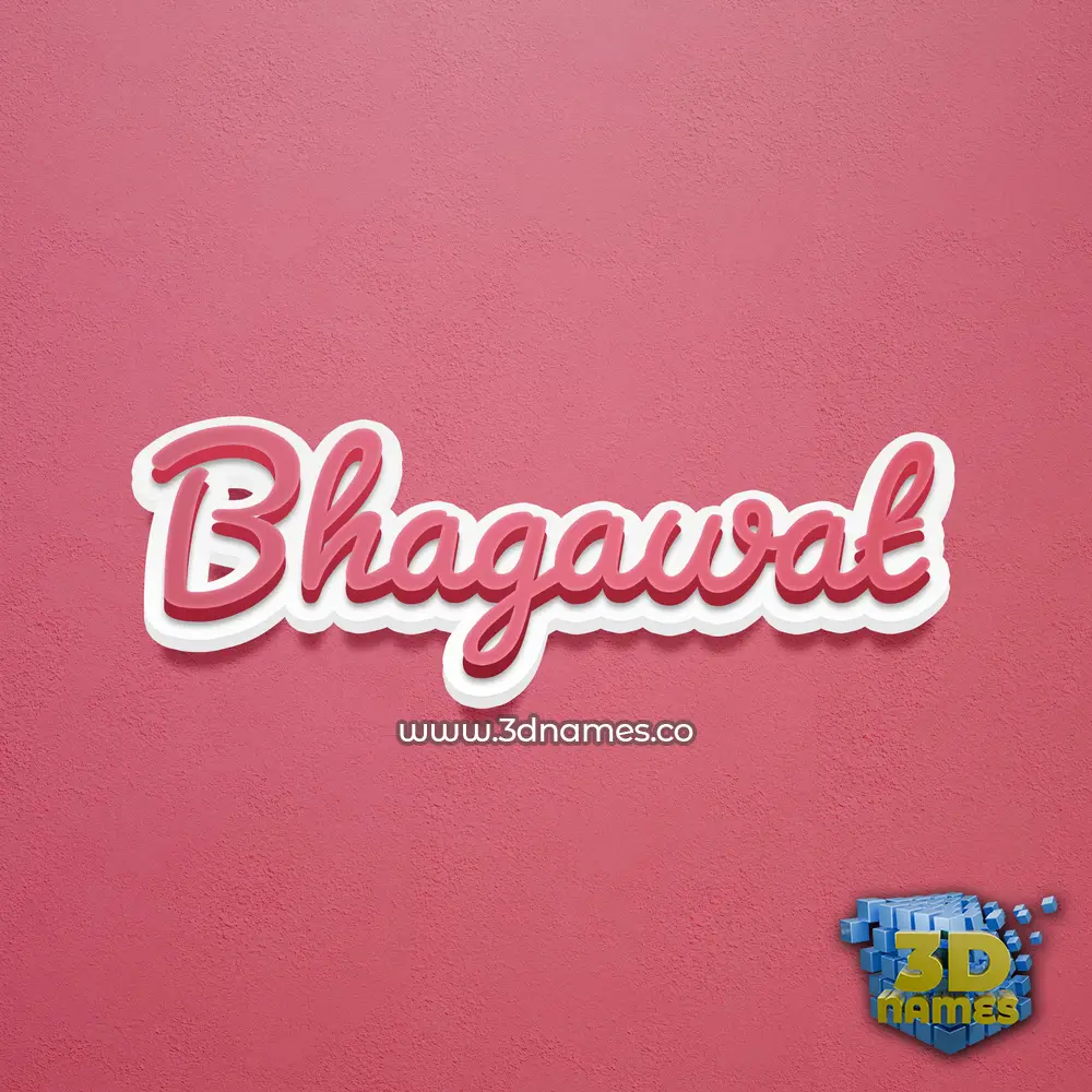 bhagawat in Red Scribble style - 3D name wallpaper
