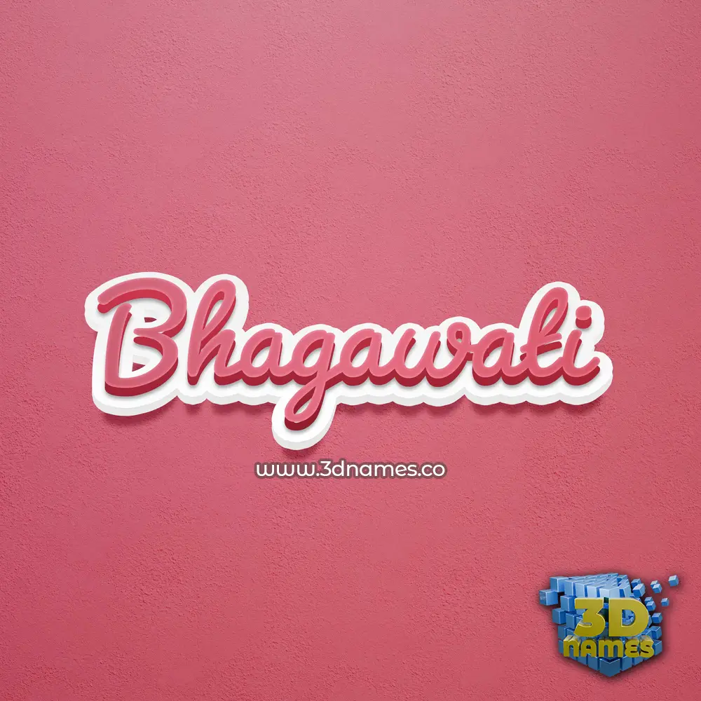 bhagawati in Red Scribble style - 3D name wallpaper