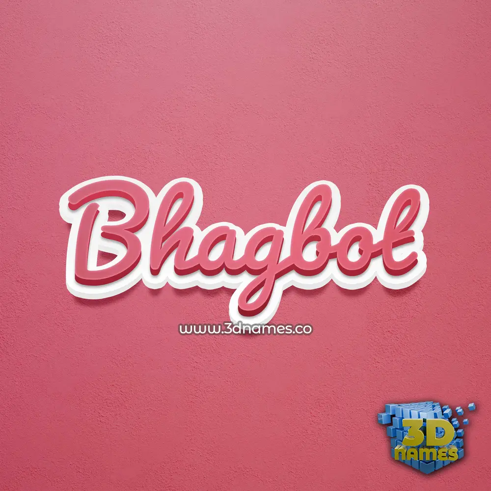 bhagbot in Red Scribble style - 3D name wallpaper